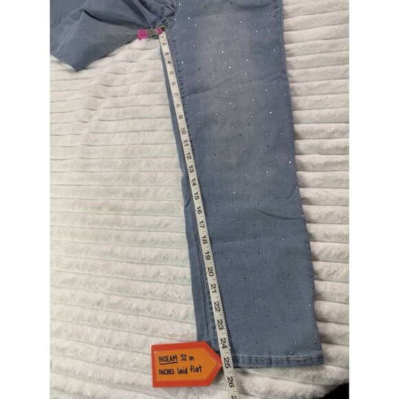 Camila Coelho Women’s Blue Jeans with Gemstone Accent Size 2 - Picture 4 of 13